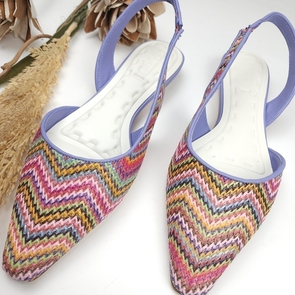 SARTO Purple Pink Weave Cutout Slingback Point Flats Sz 6m - Picture 10 of 12